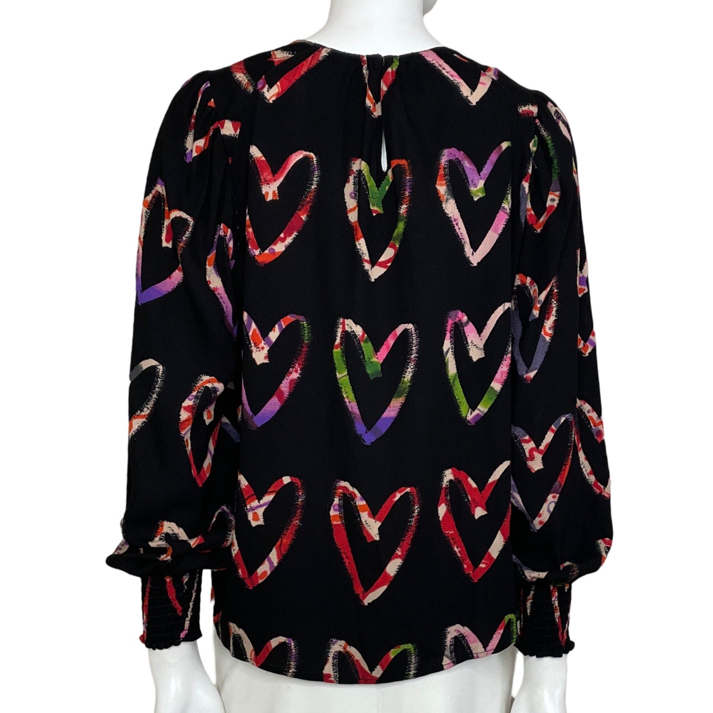 Blusa Desigual Manga Larga Corazones Negro-Talla
 M