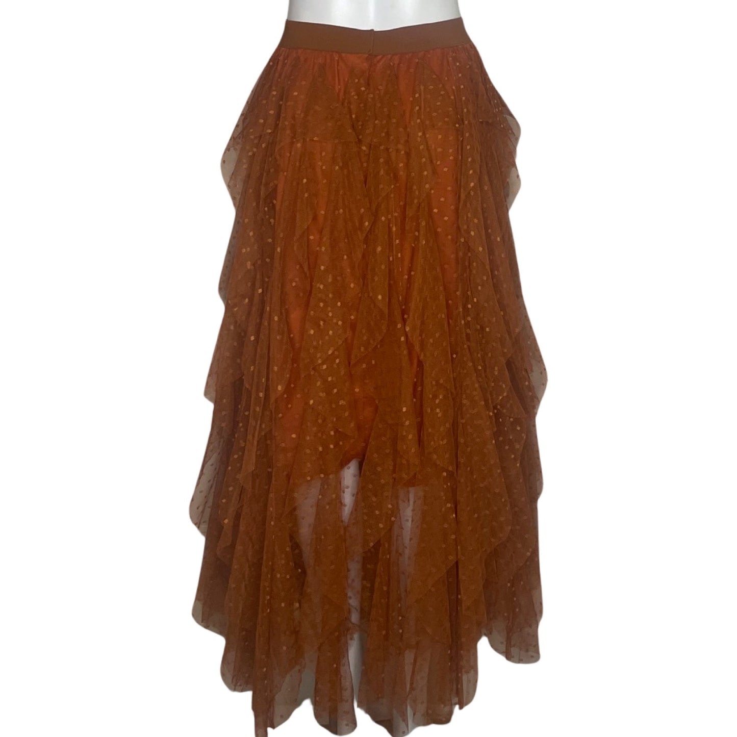 Falda Taba Encaje Naranja-Talla L