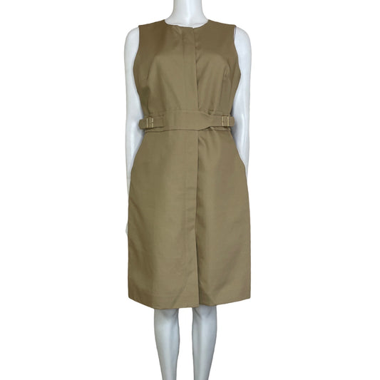 Vestido J. Crew Sin Mangas Cinturón Beige-Talla 8