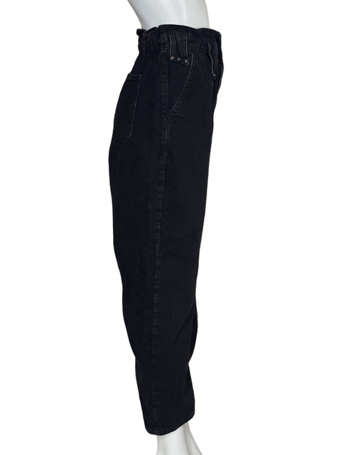 Pantalón Zara Denim Tachas Negro-Talla 10