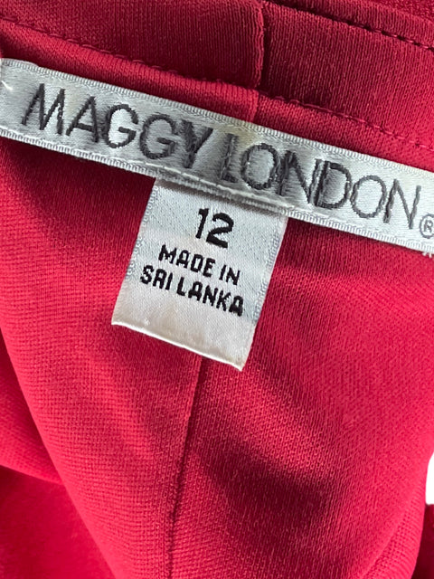 Vestido Maggy London Cuello Redondo Rojo - Talla 12