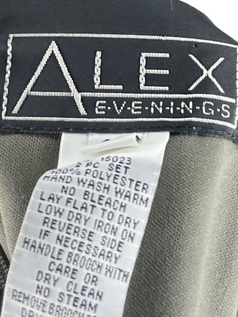 Vestido Alex Evenings Maxi Drapeado Verde - Talla 14