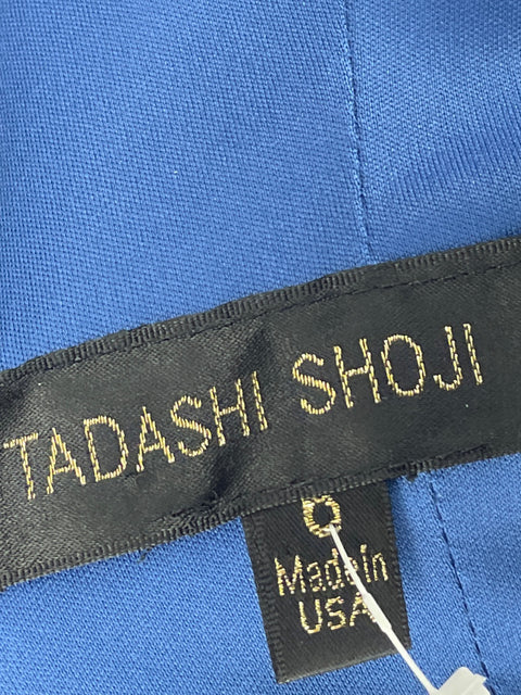 Vestido Tadashi Shoji Maxi Lentejuelas Azul-Talla 0