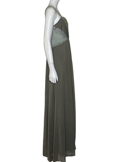 Vestido Alex Evenings Maxi Drapeado Verde - Talla 14
