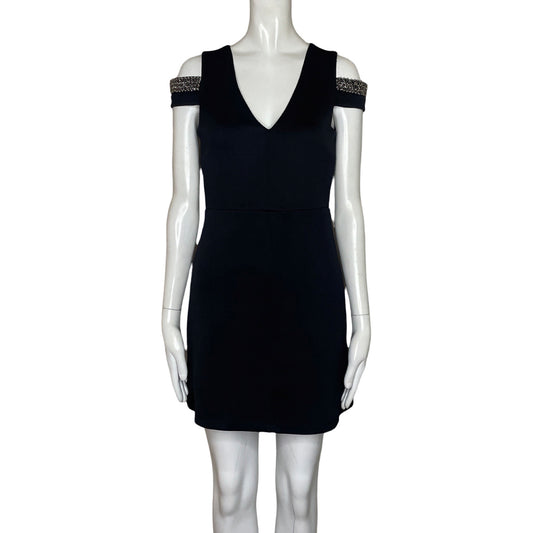 Vestido TopShop Hombros Pedreriia Negro-Talla 4