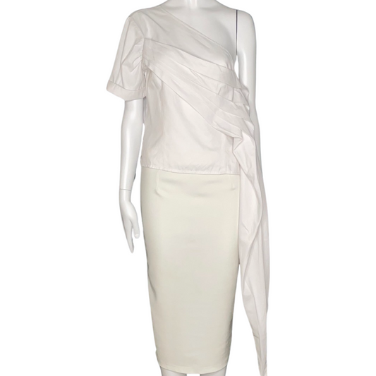 Blusa Carlo Carrizosa Pliegues Blanco - Talla 6