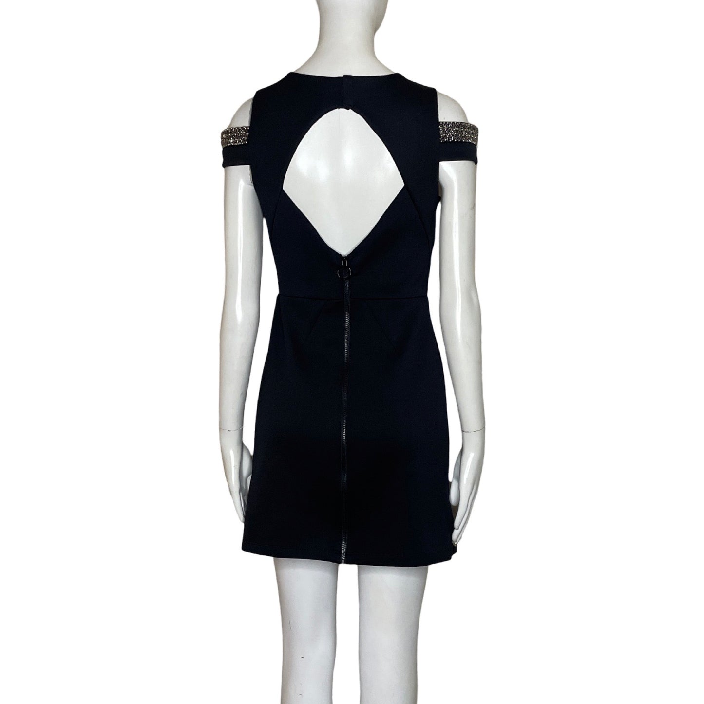 Vestido TopShop Hombros Pedreriia Negro-Talla 4