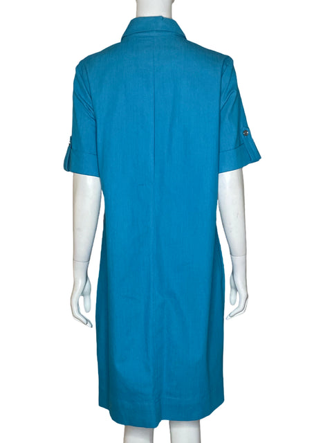 Vestido Sharagano Mangas Corta Azul - Talla 16