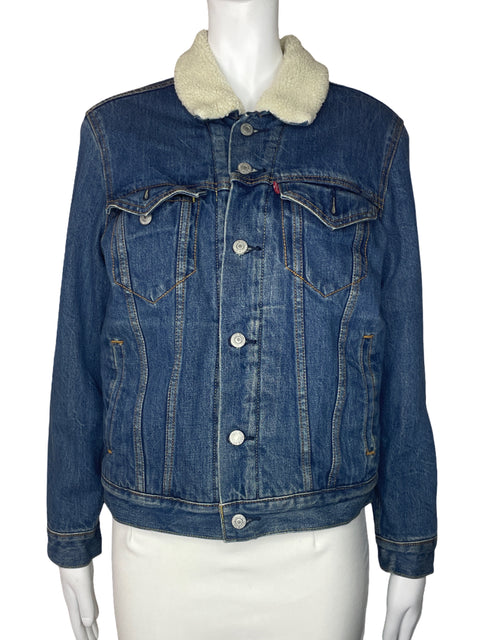 Chaqueta Levis Denim Faux Fur Azul-Talla XS