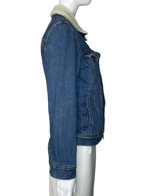 Chaqueta Levis Denim Faux Fur Azul-Talla XS