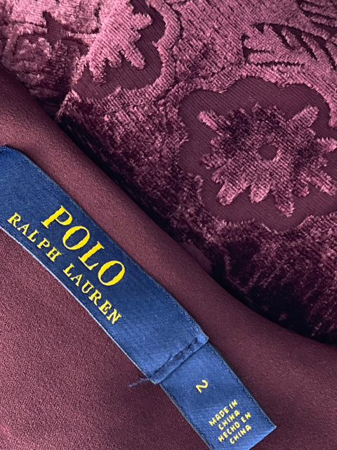 Vestido Ralph Lauren Crossbosy Velvet Morado-Talla 2