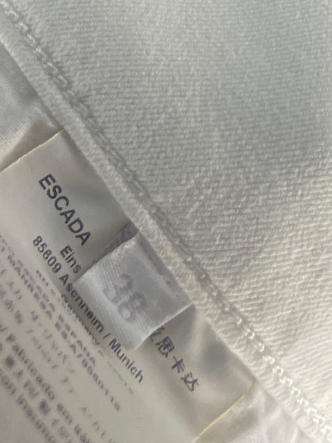 Pantalón Escada Tiro Alto Blanco - Talla 38