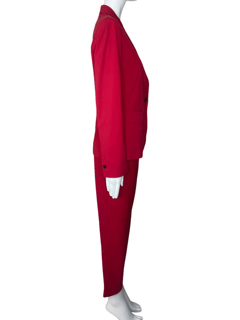 Set Zara Blazer+Pantalon Bolsillo Rojo-Talla 4