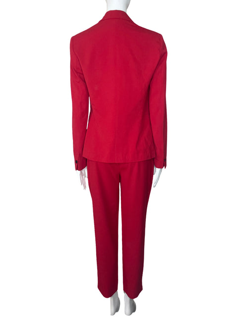 Set Zara Blazer+Pantalon Bolsillo Rojo-Talla 4