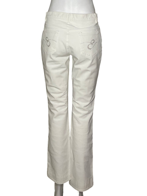 Pantalón Escada Tiro Alto Blanco - Talla 38