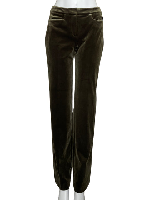 Pantalón Donna Karan Velvet Verde-Talla 0