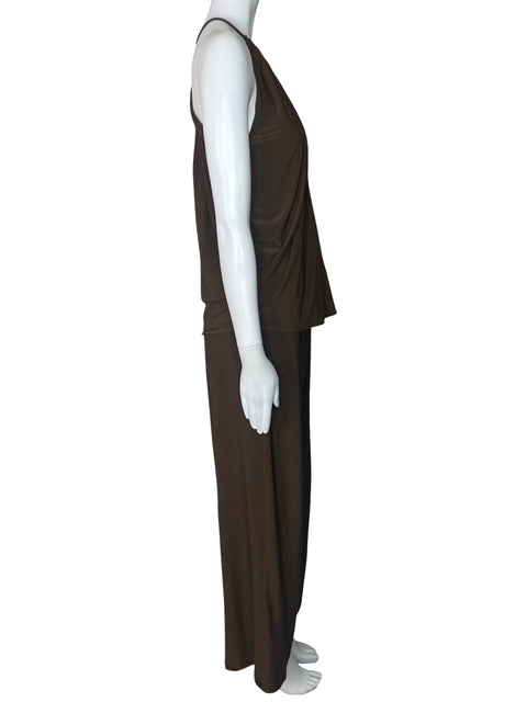 Set Zara Halter Fluido Marron-Talla XS