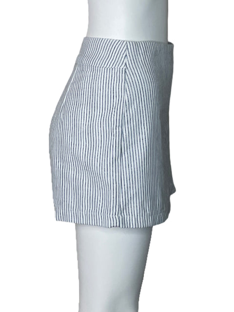 Faldashort Zara Rayas Brillante Blanco-Talla XS
