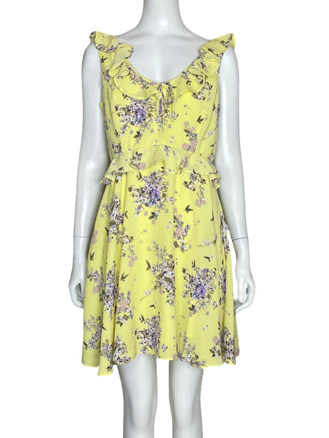 Vestido GB Flores Sin Mangas Amarillo -Talla M