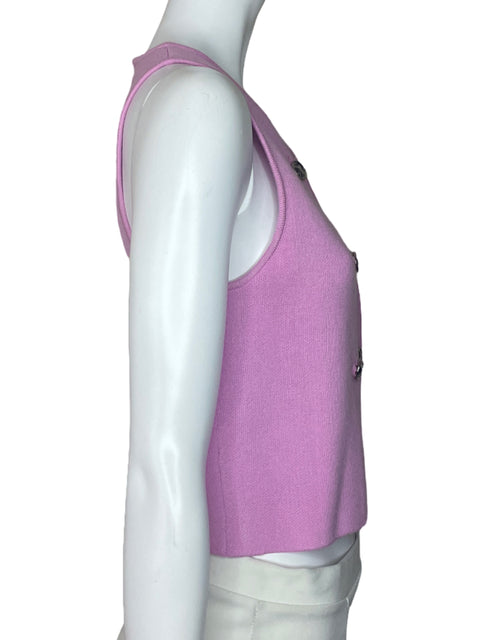 Top Zara Botones Punto Rosado-Talla XS
