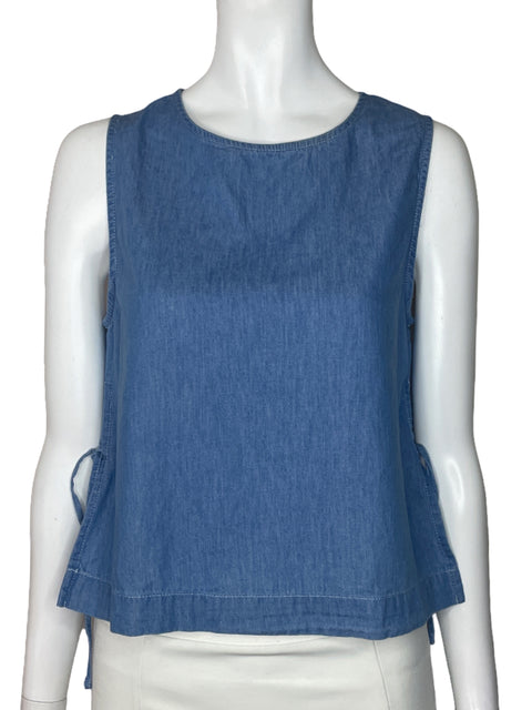 Top MNG Lazo Sin Mangas Azul-Talla XS
