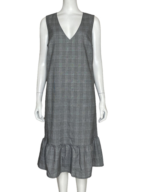 Vestido Just Female Cuadros Gris - Talla S