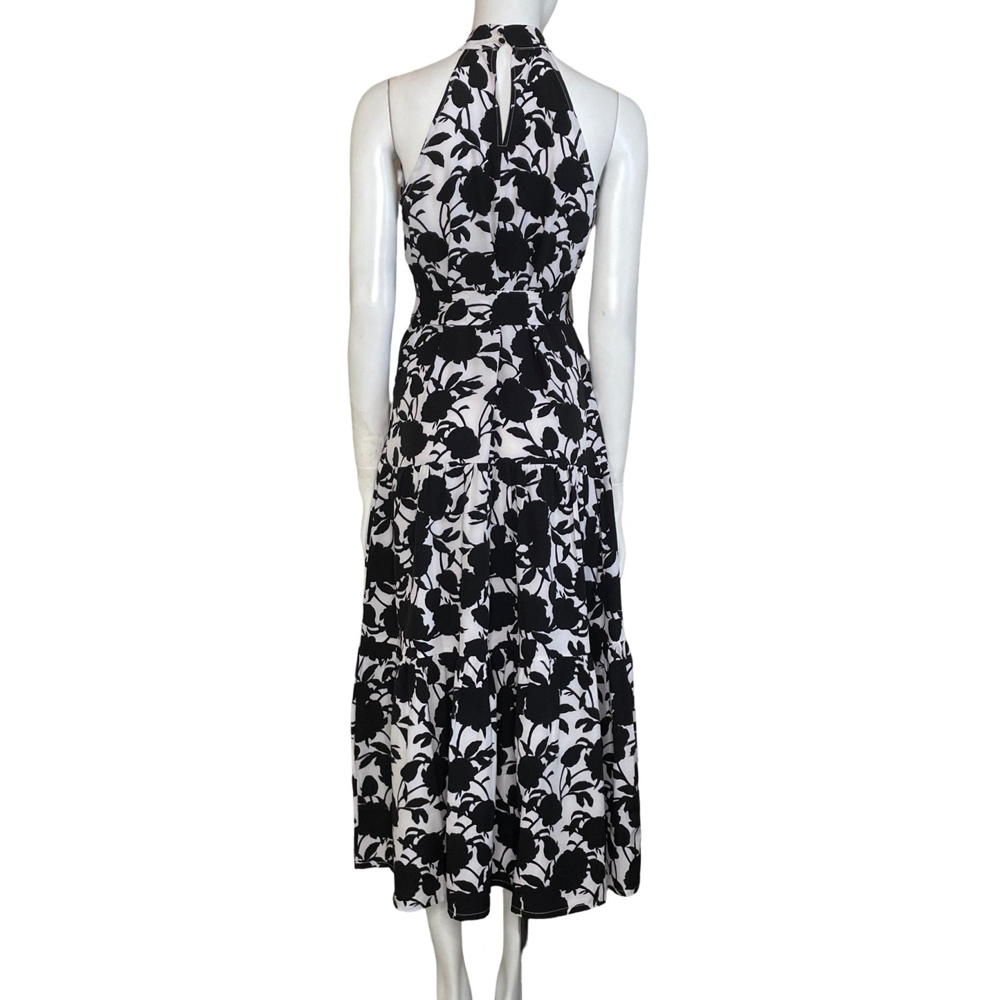 Vestido C+D+M Collection Cuello Halter Floral 
Blanco-Talla S