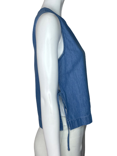Top MNG Lazo Sin Mangas Azul-Talla XS