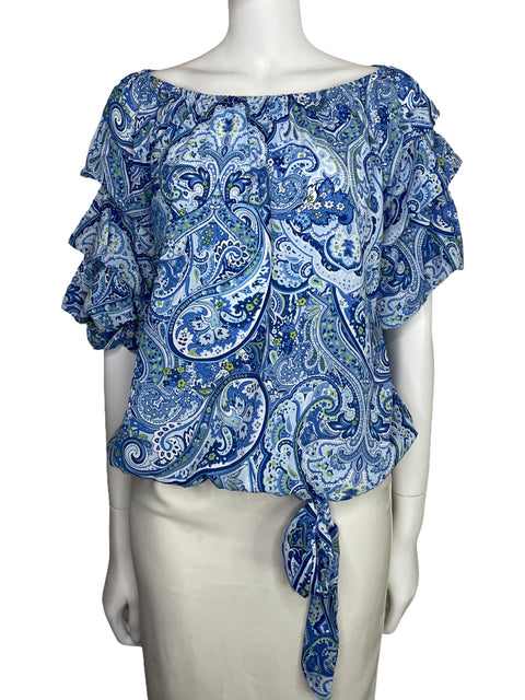 Blusa CeCe Estampada Bombacha Azul-Talla M