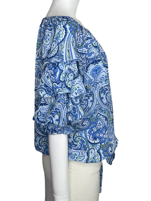 Blusa CeCe Estampada Bombacha Azul-Talla M