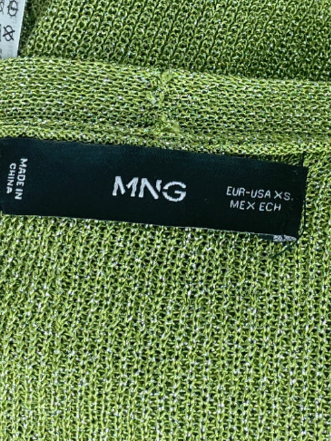 Blusa MNG Tejido Cuello V Verde-Talla XS