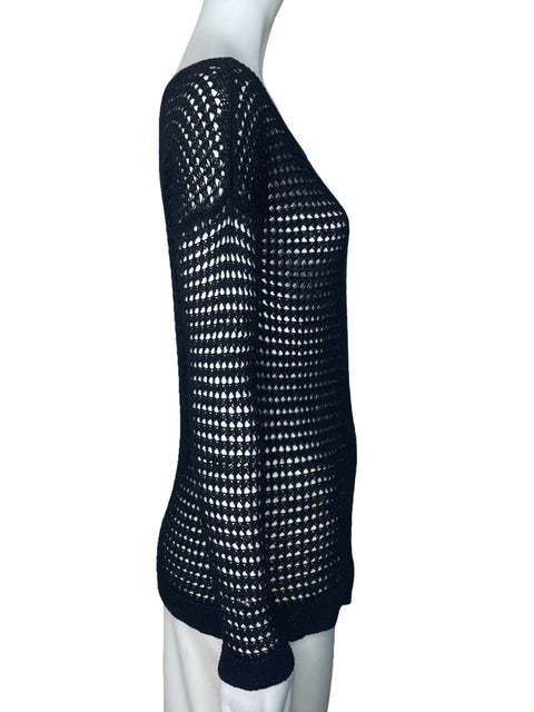 Blusa Dynamite Tejido Metalizado Negro-Talla XS