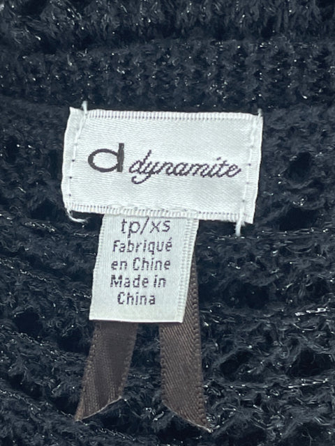 Blusa Dynamite Tejido Metalizado Negro-Talla XS