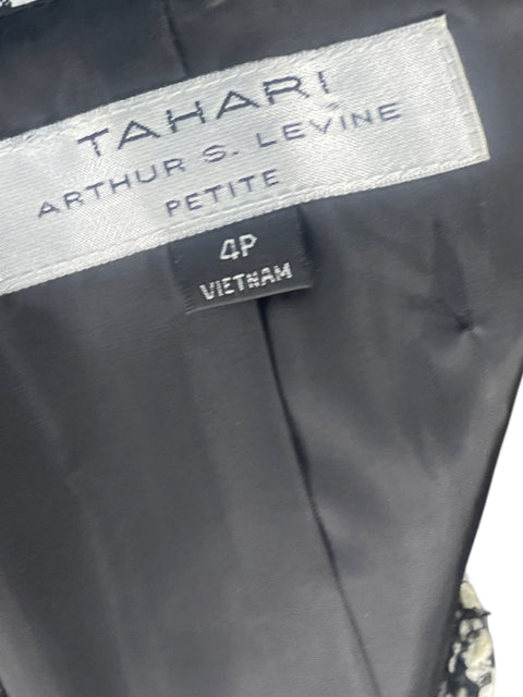 Blazer Tahari Cuadros Negro - Talla 4P