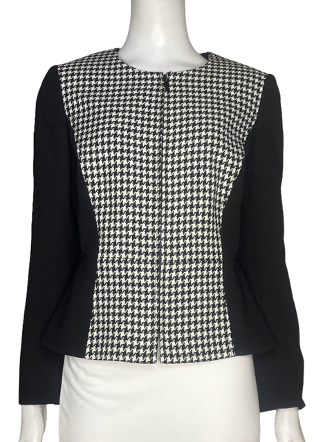 Blazer Tahari Cuadros Negro - Talla 4P