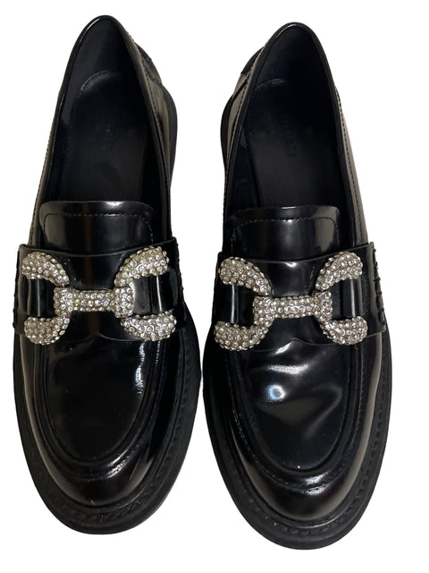 Calzado Uterque Loafer Track Strass Negro-Talla 37