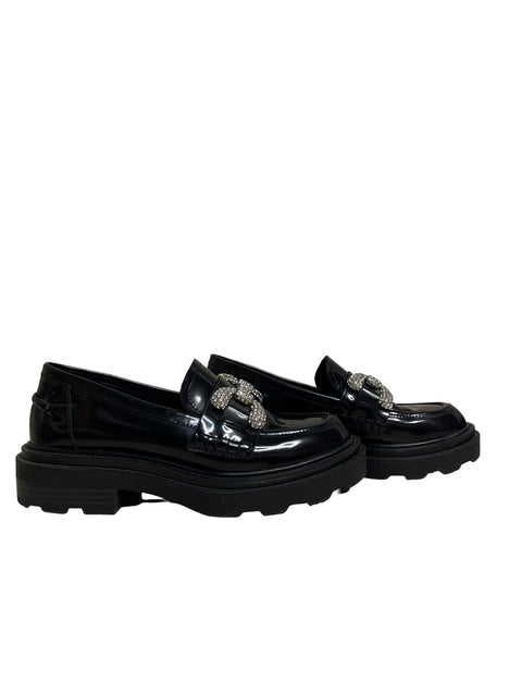 Calzado Uterque Loafer Track Strass Negro-Talla 37