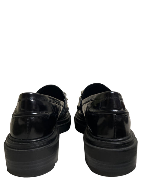 Calzado Uterque Loafer Track Strass Negro-Talla 37