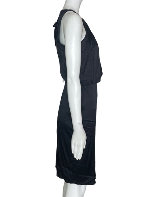 Vestido David Meister Plizado Negro- Talla 2