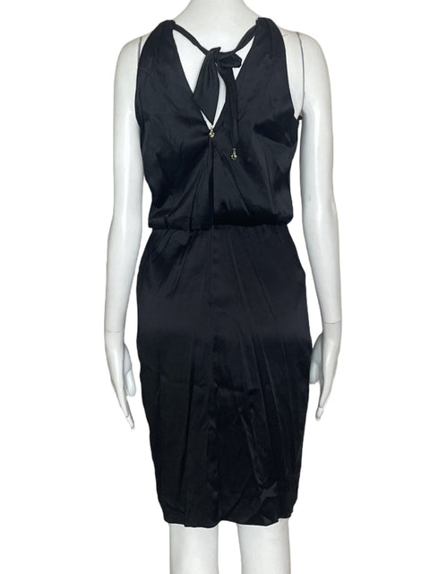 Vestido David Meister Plizado Negro- Talla 2