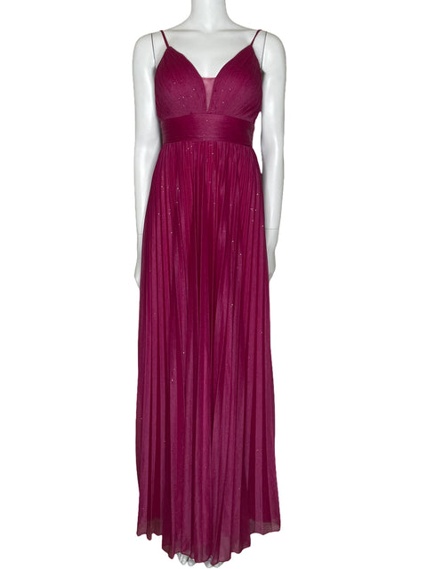 Vestido Xuibol Plisado Brillante Rosado-Talla M