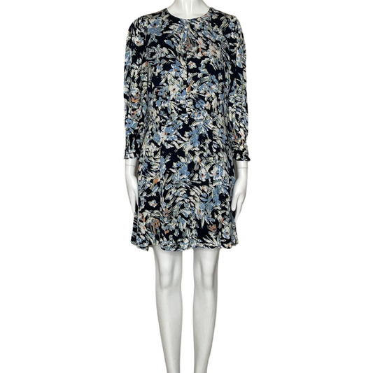 Vestido Reiss Fluido Manga Larga Estampado Flores Blanco
Azul-Talla 6