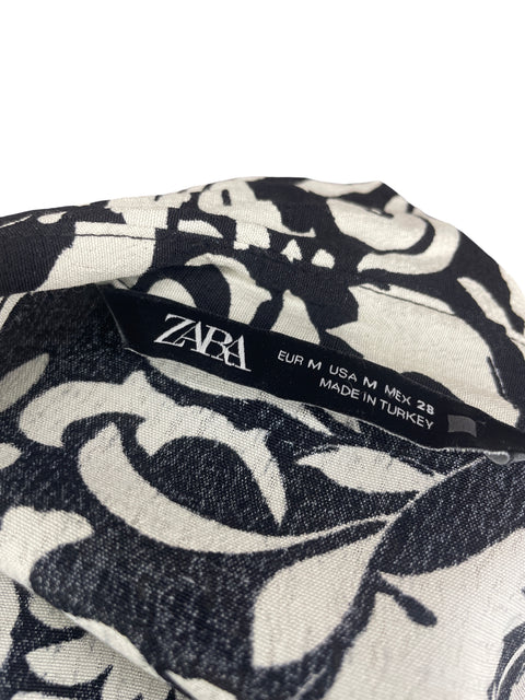 Vestido Zara Estampado Negro- Talla M