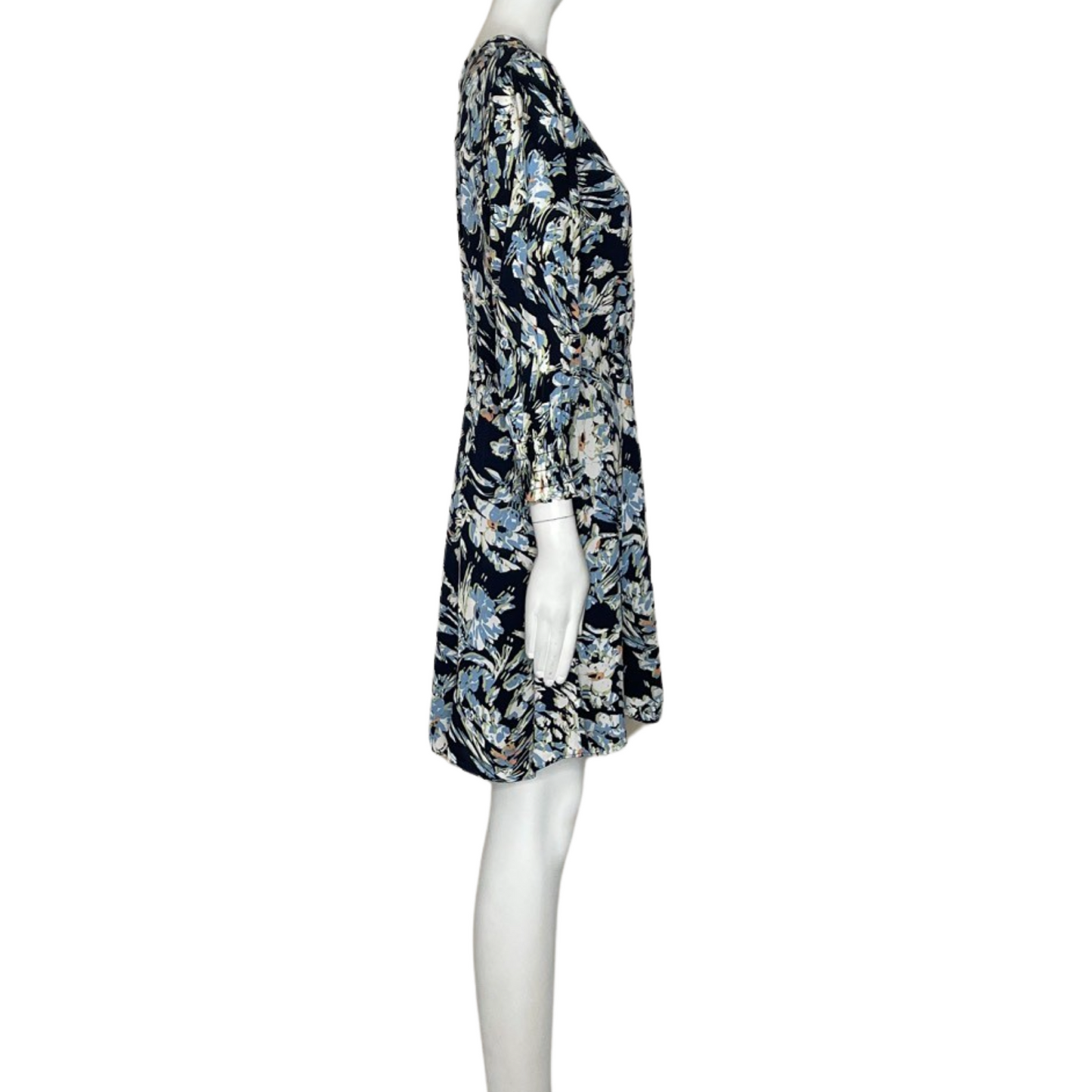 Vestido Reiss Fluido Manga Larga Estampado Flores Blanco
Azul-Talla 6