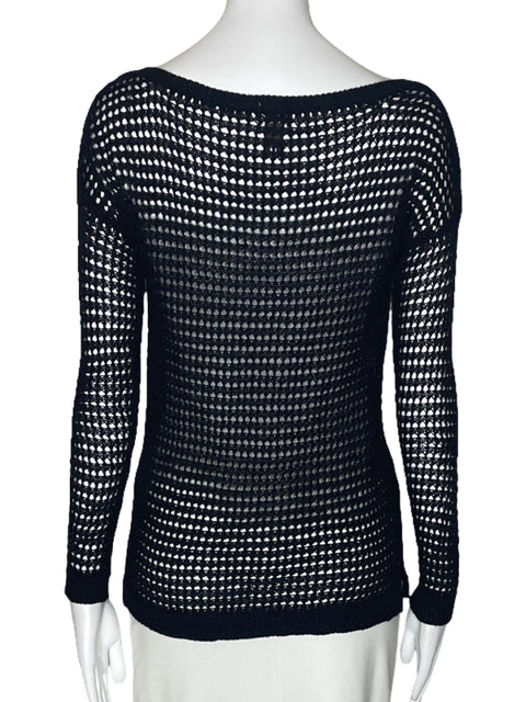 Blusa Dynamite Tejido Metalizado Negro-Talla XS