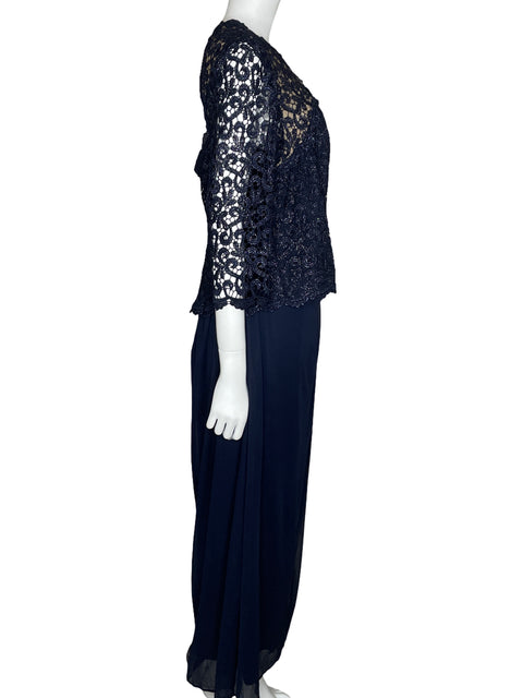 Vestido Alex Maxi Encaje Azul-Talla 18