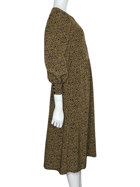 Vestido Who What Wear Midi Camisero Marrón-Talla S