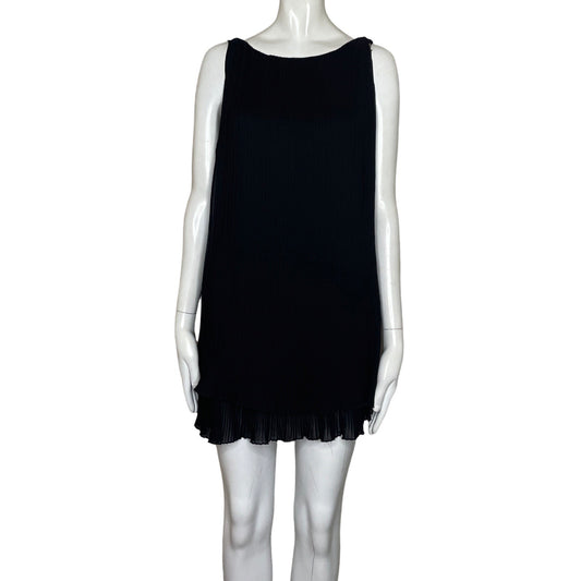 Vestido TopShop Plizado Sin Manga Negro-Talla 4