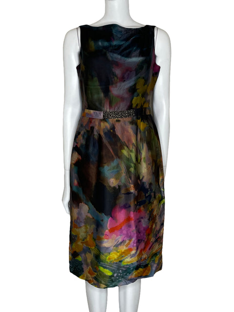 Vestido Teri Jon Cocktail Negro-Talla 6