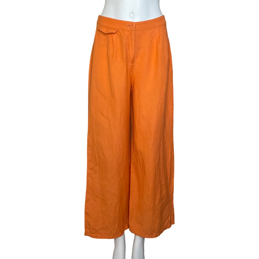 Pantalón Bershka Ancho Naranja-Talla 6